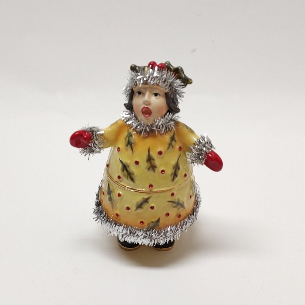 Patience Brewster Dept 56 Trinket Box - Krinkles Short Carler - Girl Jeweled Box